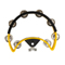 black and yellow Rhythm Tech crescent-shaped tambourine