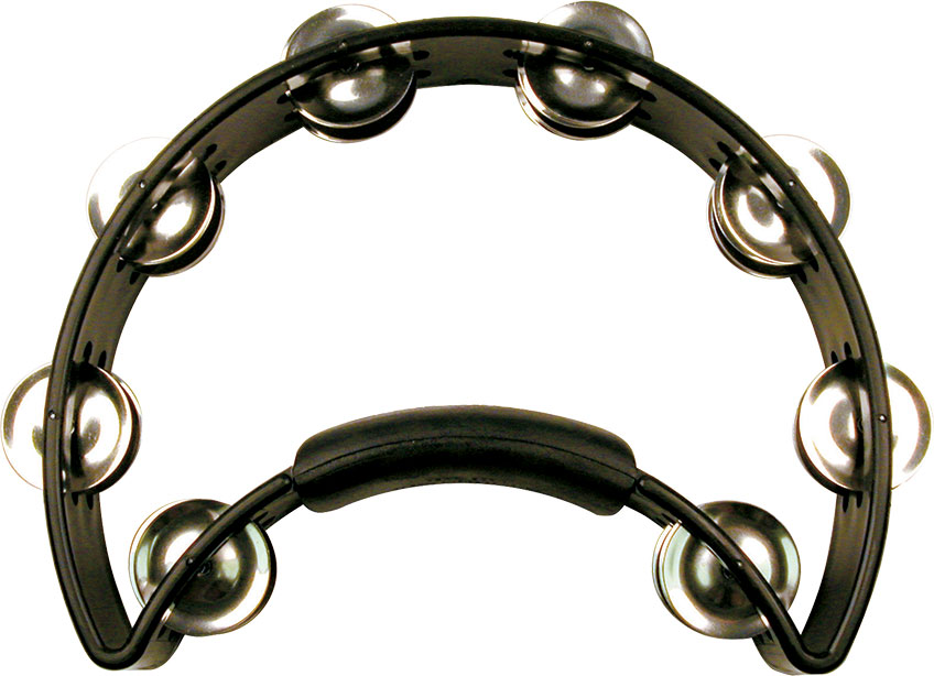 black crescent-shaped tambourine