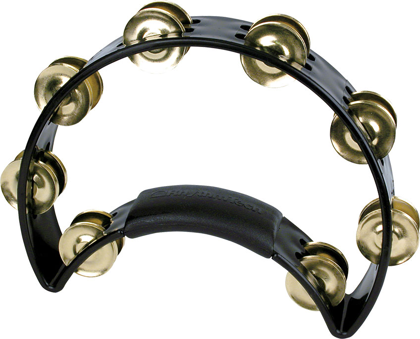 black crescent-shaped tambourine