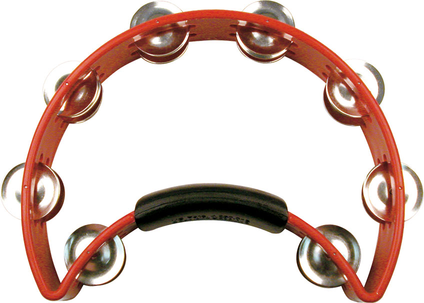 orange crescent-shaped tambourine