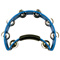 blue crescent-shaped tambourine