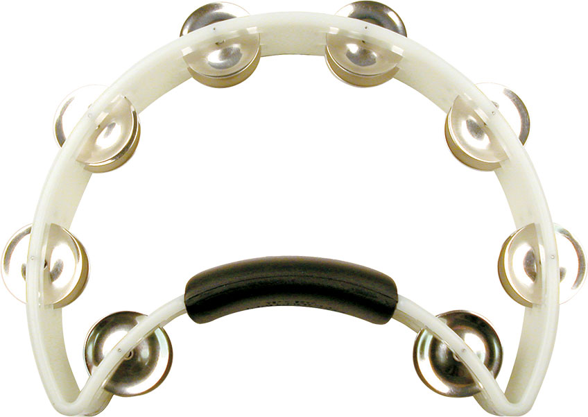 white crescent-shaped tambourine