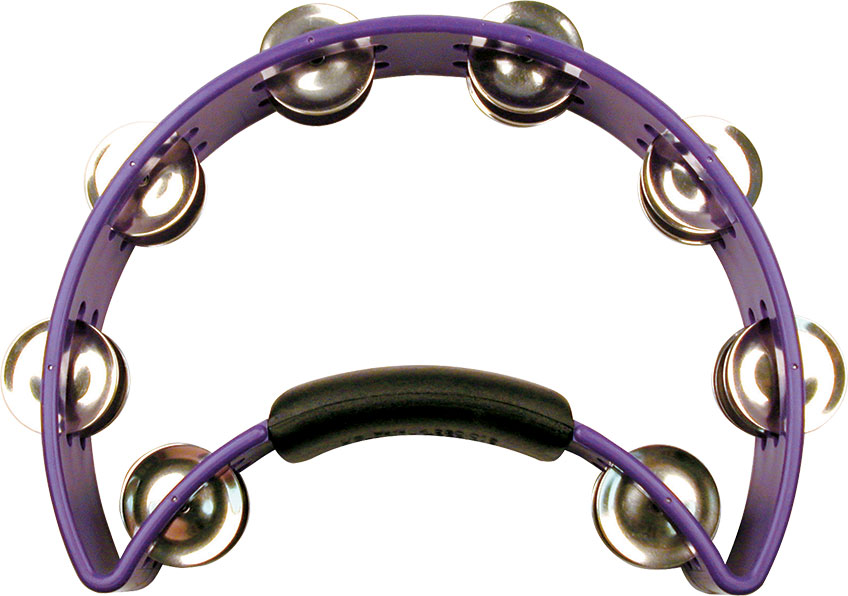 pruple crescent-shaped tambourine