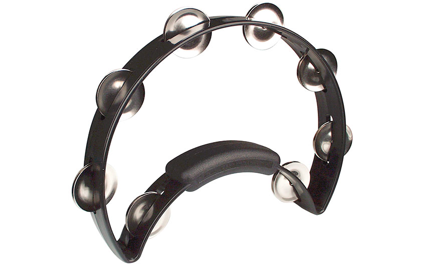 black crescent-shaped tambourine