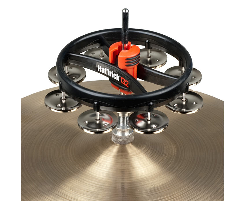 Rhythm Tech HatTrick mounted on hi-hat