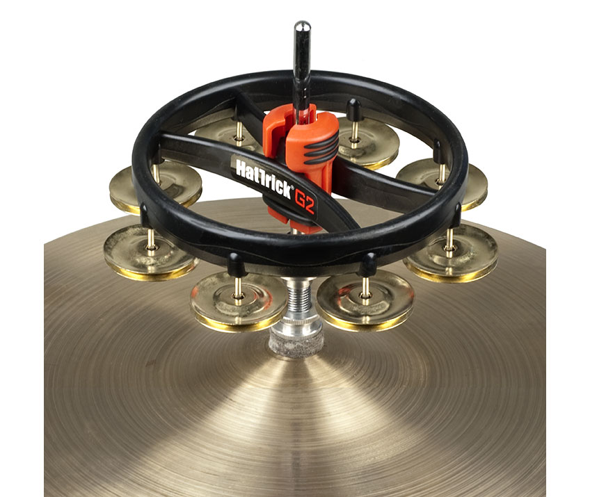 Rhythm Tech HatTrick mounted on hi-hat