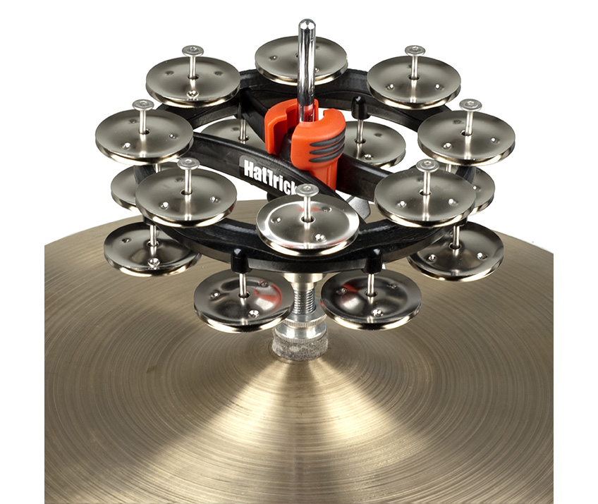 Rhythm Tech HatTrick mounted on hi-hat