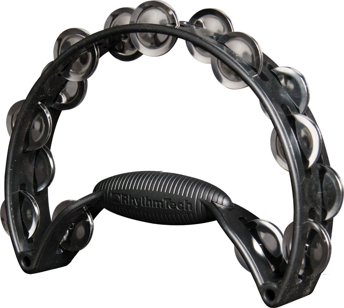 black crescent-shaped tambourine